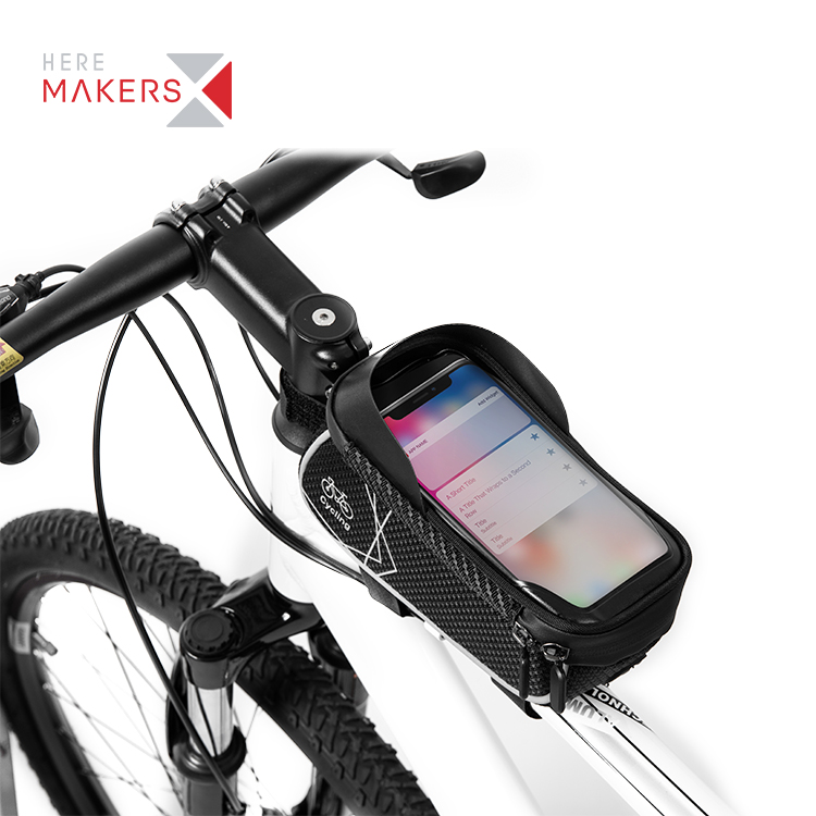 Bolsa impermeable para teléfono con manillar de bicicleta delantera para ciclismo