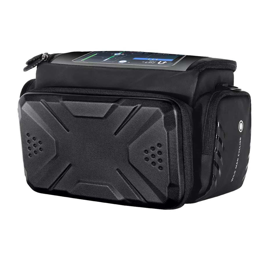 Bolsa delantera de barra transversal de bicicleta de montaña impermeable profesional multifuncional