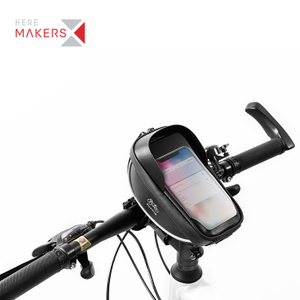 Bolsa de montaje de teléfono para manillar de bicicleta delantera de ciclismo a prueba de agua